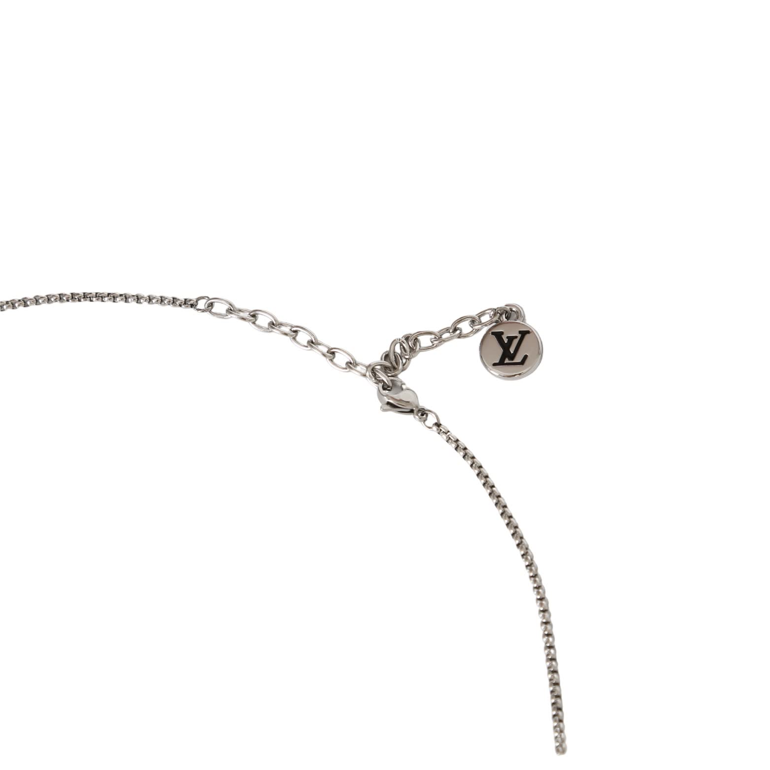 Louis Vuitton Silver Tone Beaded Necklace-M03619